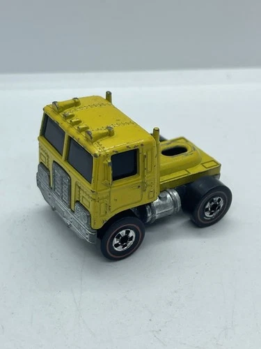 Hot Wheels Vintage Mountain Mining Redline Road King Truck Yellow - READ