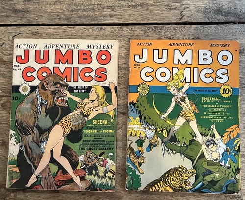 Golden Age Pair Of Jumbo Comics #26 1941 & #44 1942