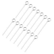 200Pcs Reusable Stainless Steel Open Eye Pins Silver Jewelry Making Accessories