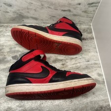 Nike Court Borough Mid 2 Black / Red Mid Tops CD7782-003 Youth Sz 3 NICE