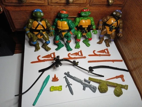 TMNT 1988 Soft Head Lot LEONARDO michelangelo DONATELLO raphael ACCESSORIES
