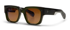 Jacques Marie Mage Enzo Sunglasses in Borneo JMM Enzo Sun Frame Dark Green