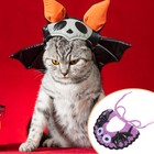 Adjustable Violet Halloween Pet Collar Woolen Knitted Bib for Cats Dogs