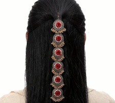 Bohemian Rose Tassel Hair Clip: Central Asian Style