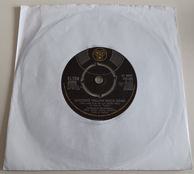ELTON JOHN - GOODBYE YELLOW BRICK ROAD VINYL 45. PLAYS EXCELLENT.