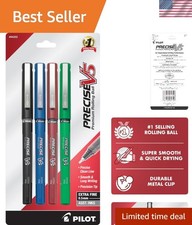 Precise V5 Liquid Ink Rollerball Pens, 0.5mm Fine Point, Assorted Colors 4-Pack