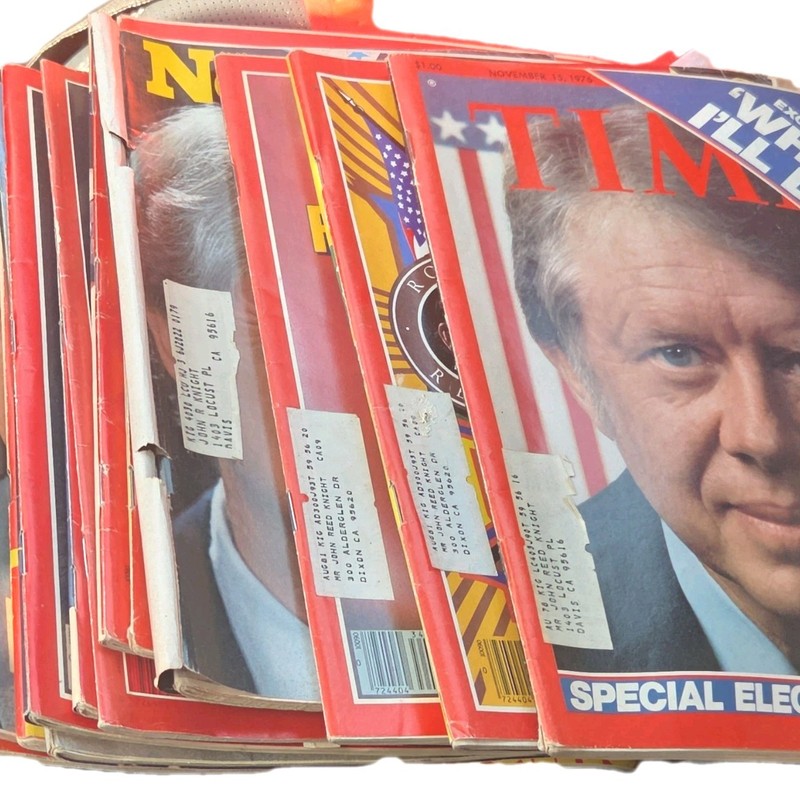 17 Vintage 70s, 80s, 90s Magazines Time, Newsweek, US World. Carter, Reagan +