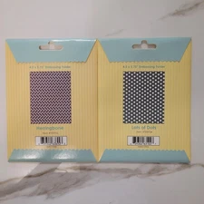 Taylored Expressions HERRINGBONE, LOTS OF DOTS Embossing Folders Lot of 2 NEW