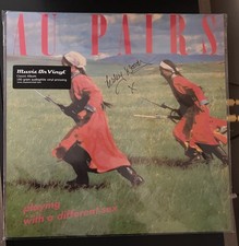 Image of Signed MINT punk Vinyl Au Pairs Playing With a Different Sex & signed tote bag