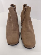 Vtg Liz Clairborne Flex Faux Suede Square Toe Square Heel Booties Size 8