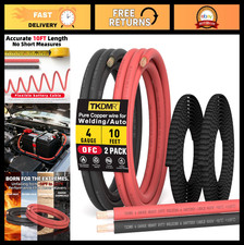 4 Gauge Battery Cable Kit - 10FT Red Black OFC Copper Wire for Auto, Solar, Ma