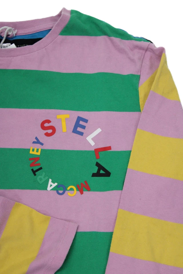 Top Stella McCartney Niños Niñas Algodón Rayas Cuello Redondo Manga Larga Rosa Talla 14Y Foto 3 de 4
