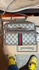 Vintage Gucci GG Supreme Monogram Shoulder/Crossbody Bag  Web Stripe   Authentic