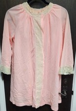 Vintage Pink  Cream Lace Van Raalte Nightie Peignoir Set Small
