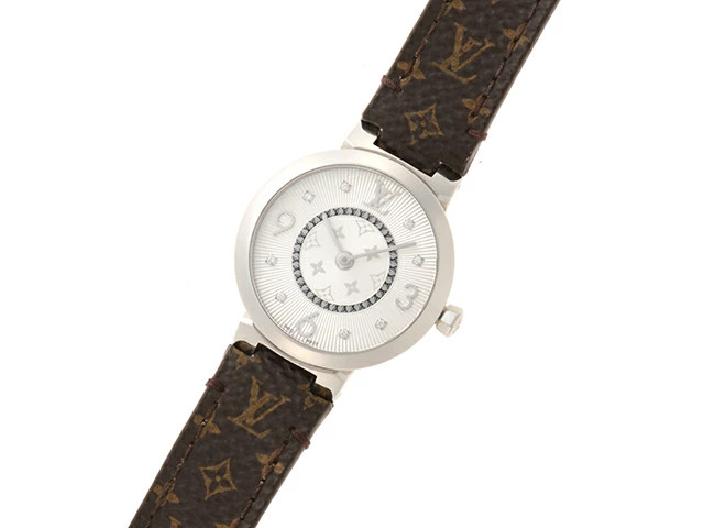 LOUIS VUITTON Watch Tambour Slim PM Q12MG Silver Quartz 8P  display picture 2