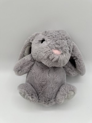 Kellytoy Rabbit Plush Gray Bunny Pink Nose Stuffed Animal Squeaker Inside No Tag