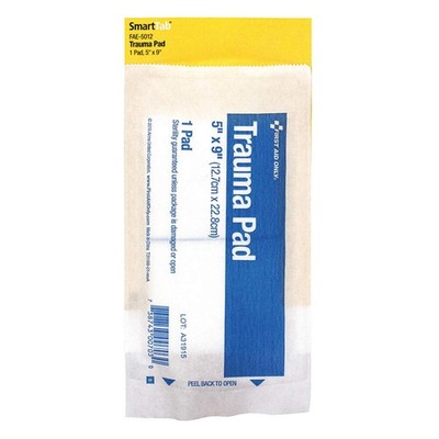 FIRST AID ONLY FAE-5012 Trauma Pad,White,9''L,5''W 3WHU3