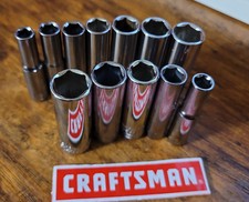 Craftsman 12 Pc 14 Drive 6 Point Sae Mm Deep Socket Set
