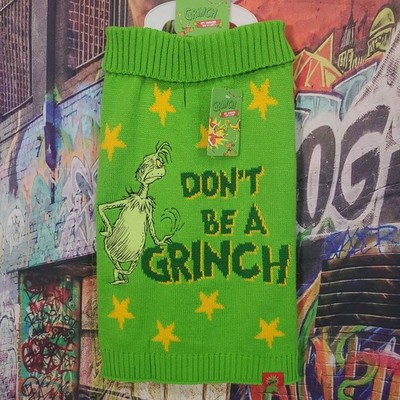 The Grinch Dr. Seuss Pet Christmas Sweater Size XLarge New (B24)