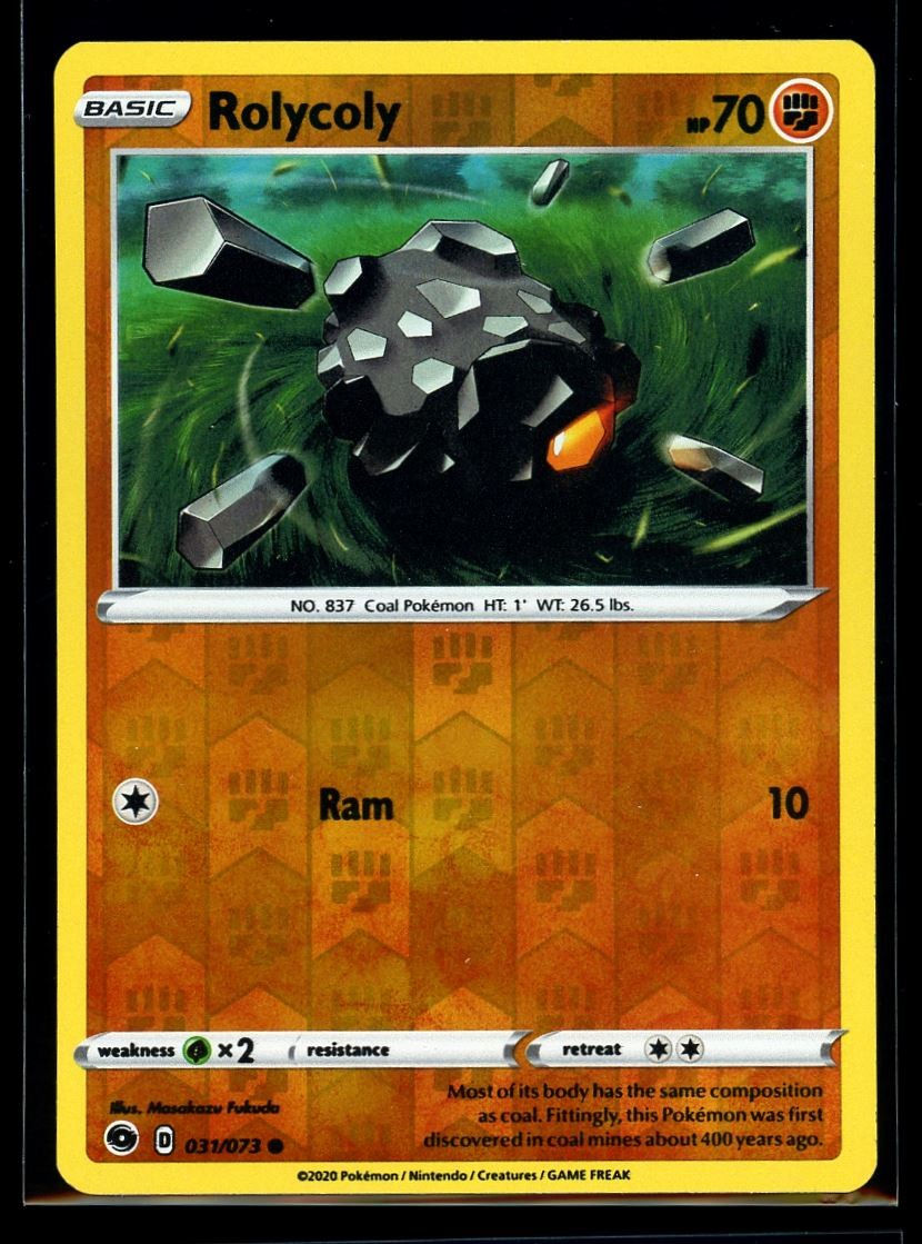 2020 Sword & Shield - Champion's Path Rolycoly Reverse Holo #31 Pokemon Card