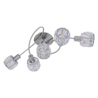 Spotlampe Deckenleuchte Wohnzimmerleuchte 5-Flammig Glas Klar Deckenlampe E14