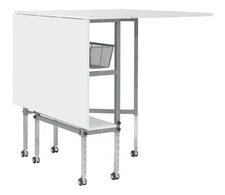 Hobby and Cutting Table - 58.75" W x 36.5" D White Arts and Crafts Table with...