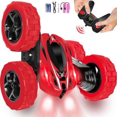 RC Stunt Cars Remote Control 2.4 GHz RC Racing Trucks Off Road 4WD Car Toys Red
