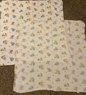 Vintage Hospital Receiving Baby Blanket Ducks Chicks Birds