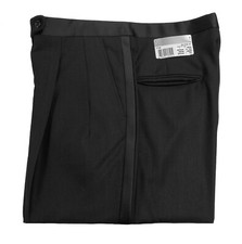 Men  s Black Tuxedo Pants   Satin Stripe  Waistband   39  Waist Regular Rise NWT