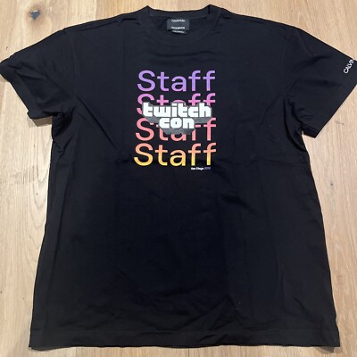 TwitchCon Staff Black T-Shirt San Diego 2019 Calvin Klein Large
