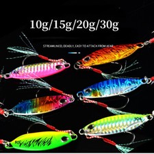 6x Lead Metal Jig Lure 10/15/20/30g Slow Sinking Jig Shore Casting Jigging Lure