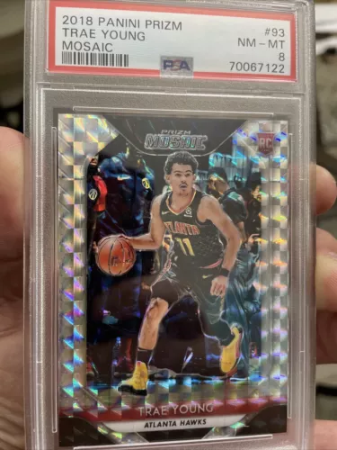 TRAE YOUNG 2018 PRIZM MOSAIC PSA 8 NM-MT #93 RC ROOKIE