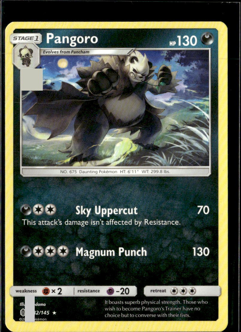 Pokemon Pangoro 82/145 Guardians Rising Non Holo Rare 2 Card Lot