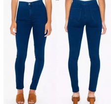 New American Apparel Denim Blue Jeans The Easy Jean High Waist Skinny Size S New