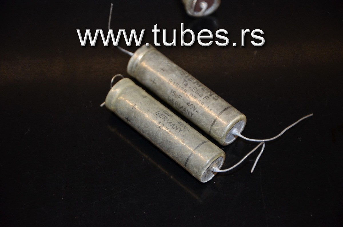 One vintage silver tantalum Siemens capacitors 15uF/40V Klangfilm