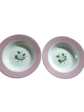 2 Pink Dessert Bowls - International D.S Co.Alliance Glenwood, Ohio. Vintage
