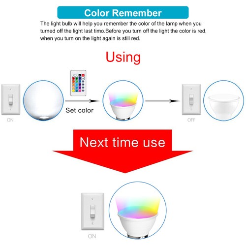 RGB E14/E26/E27 GU10 MR16 LED Light Bulbs Dimmable Remote Control Spotlight Bulb - Picture 9 of 28