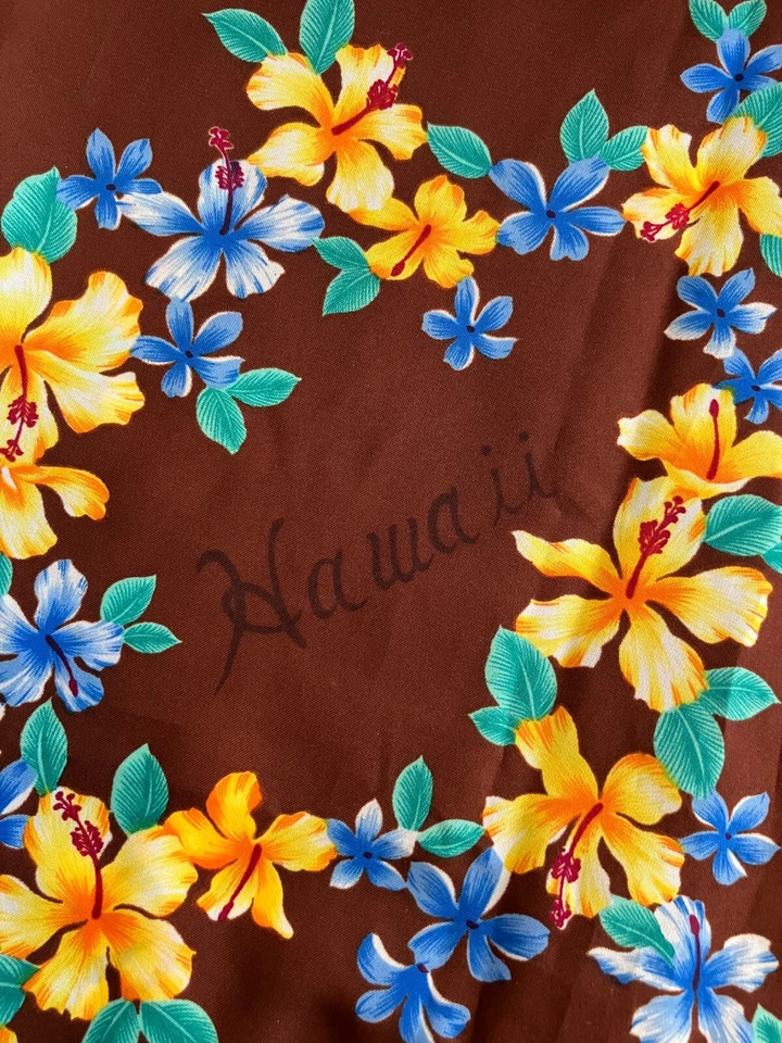 Maxi Vestido Floral Vintage Hecho en Hawaii Talla 10 Marrón Tropical Muu Muu Shift Foto 3 de 4