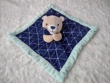 Lullaby Lane Plush Lovie Security Blanket Teddy Bear Rattle 11"x11" lovey