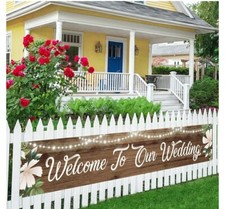 Welcome To Our Wedding Banner Sign Wedding Reception Decorations Large Bridal Sh