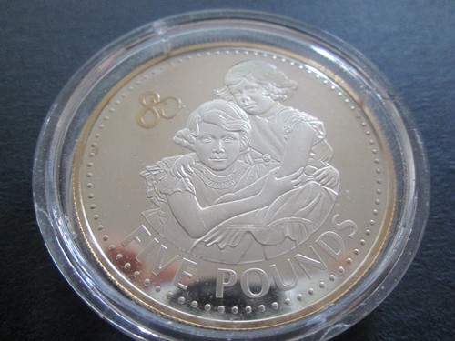 2006 diamond jubilee 1 oz gold plated silver proof 5 crown in