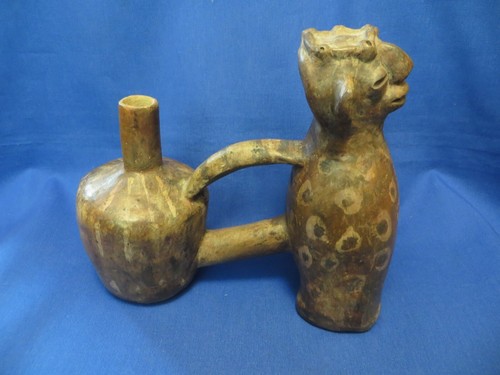 VICUS Pottery DOUBLE-Chamber Human Complete Intact 200 BC-600 AD Piura Peru