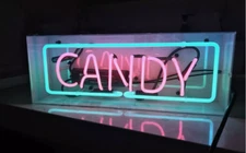 14" Candy Store Open Acrylic Box Neon Sign Visual Wall Workshop Gift Artwork LY
