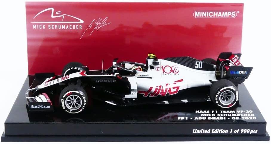 Minichamps 1:43rd Haas F1 Team VF20 Mick Schumacher FP1 Abu Dhabi