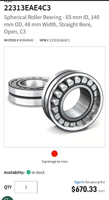 Spherical Roller Bearing NSK 2231 3EAE4C3