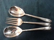 Silverplate Flatware lot of 3 Holmes Edwards Romance Hostess Set