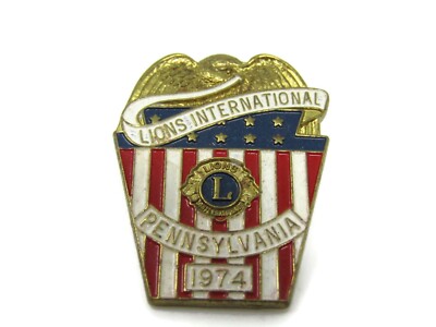 Lions International Pennsylvania 1974 Pin Vintage 