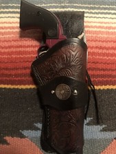 Cowboy Drop Leather Holster Floral Concho Fits Colt Heritage Rough Rider 4.75"