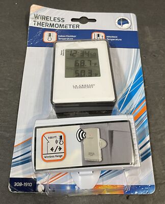 La Crosse Technology Wireless Thermometer 308-1910 w/ Remote Sensor NIP