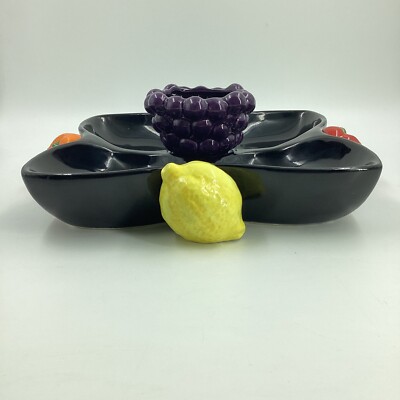 Department 56 tutti frutti フルーツモチーフ ボウル Rare Vintage Department 56 Tutti Frutti Serving Dish W/Cup Hand